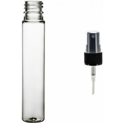 Via Plastová lahvička čirá vysoká s Černým kosmetickým rozprašovačem 25 ml – Zbozi.Blesk.cz