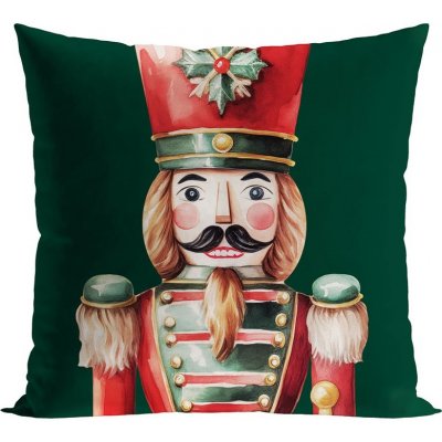 MyBestHome Vánoční polštář LOUSKÁČEK I. zelený s prošívanou výplní 45x45 – Zboží Mobilmania