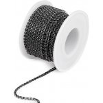 Štrasový prýmek / borta šíře 2,4 mm Varianta: 3 černá stříbrná, Balení: 1 m – Zboží Dáma
