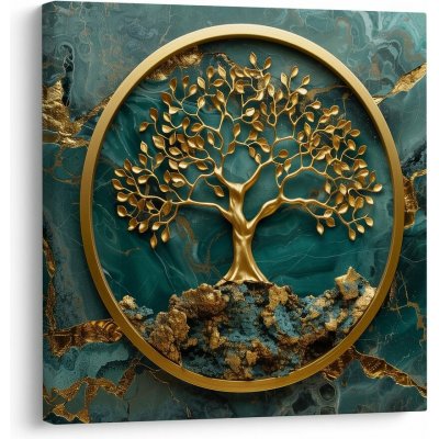 Obraz strom života s modrozlatým pozadím - 20x20 – Hledejceny.cz