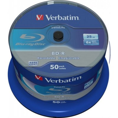 VERBATIM BD-R Blu-Ray SL DataLife 25GB/ 6x/ 50pack/ spindle – Zbozi.Blesk.cz