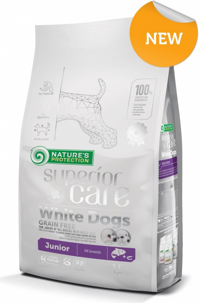 Nature\'s Protection Superior Care Grain Free White Dog Junior Salmon 1,5 kg