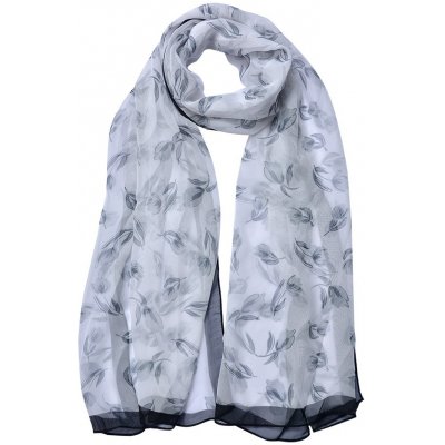 šátek se šedými tulipány bílý – Zboží Dáma