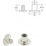 Pro Háčkování Nýt šroubovací 6 mm, Ø 5 mm nikl Počet: 10 ks – Sleviste.cz
