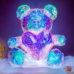 Medvídárek Svítící LED medvídek s růžovým srdcem 25cm – Zboží Dáma