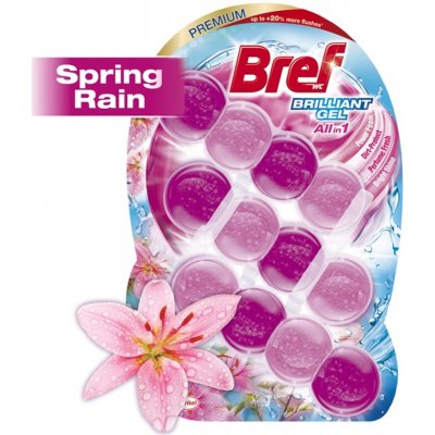 Bref Brilliant Gel All in 1 Spring Rain WC blok s vůní jarního deště 3 x 42 g – Hledejceny.cz