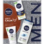Nivea Men Face Sensitive Pleťový krém Sensitive OF15 75 ml + Čisticí gel sensitive 100 ml + sprchový gel Sensitive 250 ml dárkové balení – Hledejceny.cz