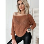 Fashionweek Dámský sexy svetr s netopýřím rukávem NB7972 Camel – Zboží Mobilmania