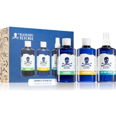 The Bluebeards Revenge Shampoo hydratační šampon 300 ml + Conditioner hloubkově vyživující kondicionér 300 ml + Sea Salt Spray stylingový solný sprej 300 ml dárková sada – Zbozi.Blesk.cz