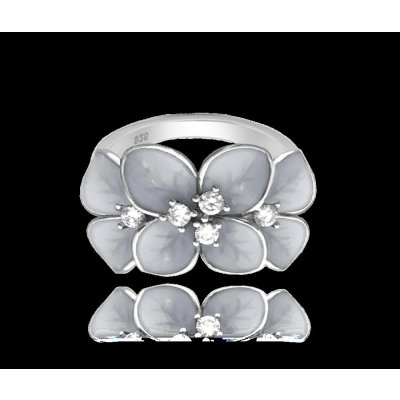 Minet Rozkvetlý stříbrný prsten Flowers s bílými zirkony JMAS5034WR51