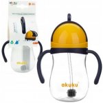 Akuku láhev s brčkem a závažím navy/žlutý 280 ml – Zboží Dáma