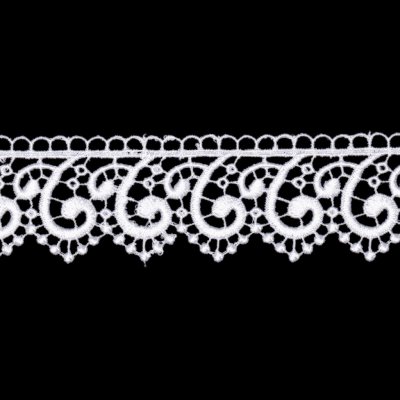Tegatex Polyesterová krajka metráž - Vlnky bílé 5 cm