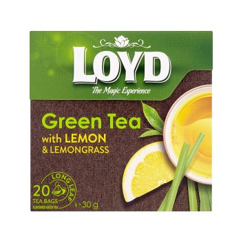 Loyd Zelený čaj s citrónovou kůrou a citrónovou trávou 20 x 1,5 g