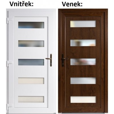 Soft Vchodové dveře 6300 Zlatý dub / Bílá levé 98 x 198 cm – Hledejceny.cz