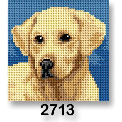 VTC Vyšívací předloha obrázek na vyšívání 70244 2713 Labradorský retrívr na modré 15x15cm – HobbyKompas.cz