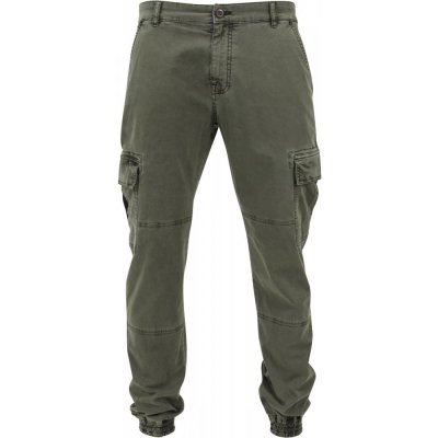 Urban Classics Washed Cargo Twill Jogging Pants Green