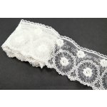 Vyšívaná krajka - smetanová - šířka 8 cm – Zboží Dáma