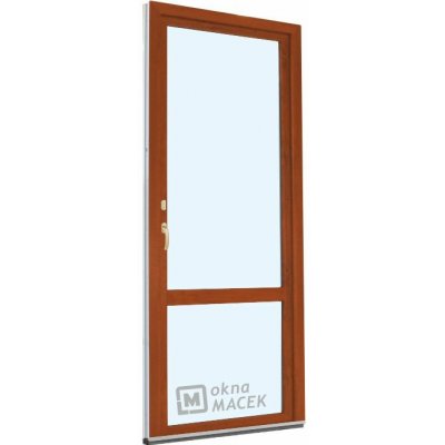Kömmerling balkonové dveře 70 AD OS s příčkou levé zlatý dub/bílá 70 x 220 cm oboustranná klika + FAB + hliníkový práh – Hledejceny.cz