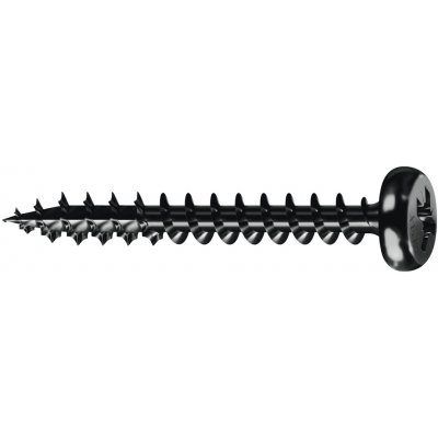 Vrut do dřeva Zn černý, půlkulatá hlava 4x20mm – Hledejceny.cz