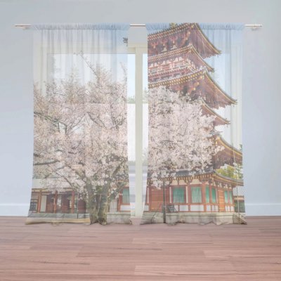 Záclony Čínská věžička: 2 ks - 150x250 cm - Sablio – Hledejceny.cz