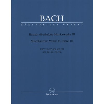 Johann Sebastian Bach Miscellaneous Works for Piano 3 noty na klavír