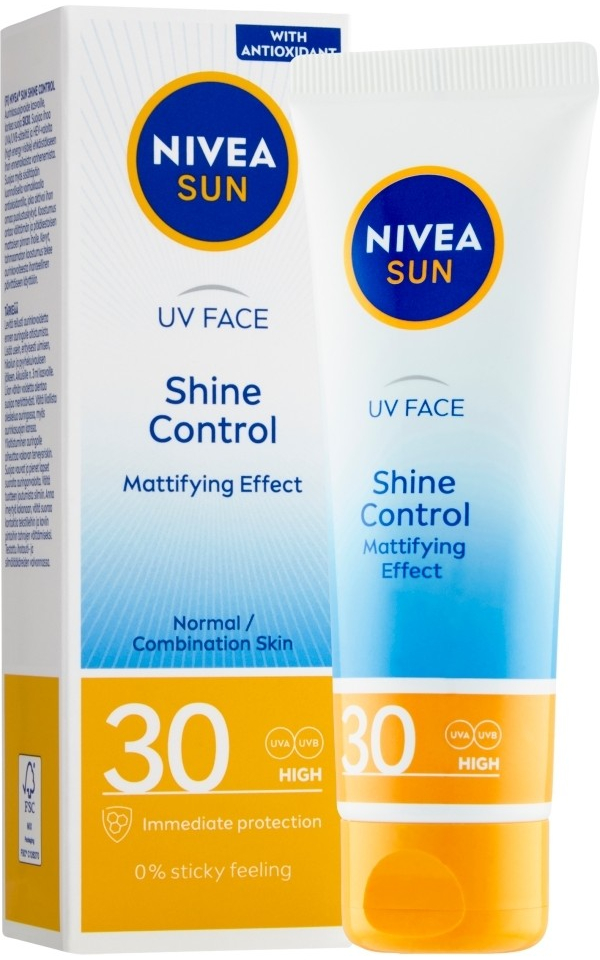Nivea UV Face Shine Control Cream zmatňující pleťový krém na opalování SPF30 50 ml