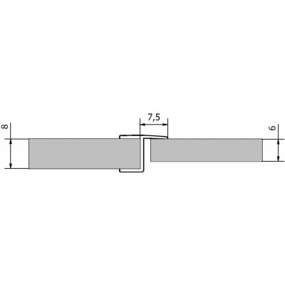 Polysan VITRA LINE těsnění mezi skla (praporek) 2000mm, na sklo 8mm