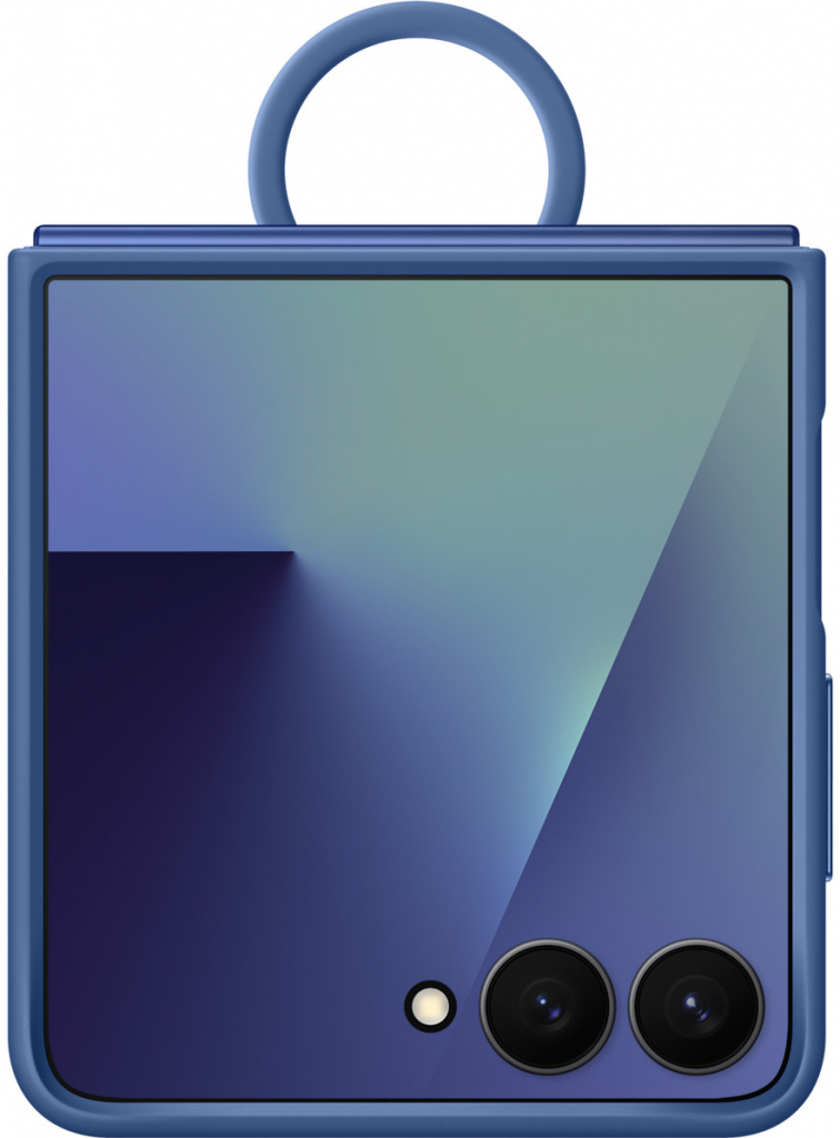 Samsung Z Flip7 Silikonový kryt s držákem na prst modrý EF-PF766TNEGWW