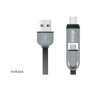 Akasa AK-CBUB35-10BK USB na USB-C a micro USB, 1m, černý