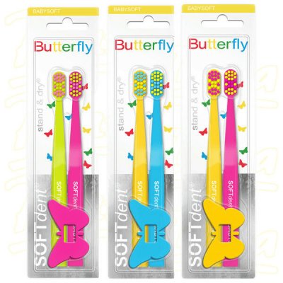 SOFTdent Butterfly Babysoft 2 ks – Zboží Mobilmania