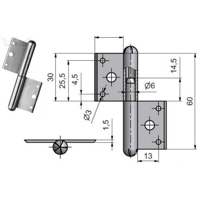 TKZ Závěs okenní 60 mm BPÚ levý – Hledejceny.cz