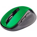 Myš C-TECH WLM-02, černo-zelená, bezdrátová, 1600DPI, 6 tlačítek, USB nano receiver (WLM-02G)