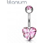 Šperky4U piercing do pupíku srdce titan TIT1058-P – Zboží Mobilmania