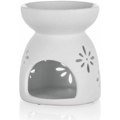 Home Decor Aroma lampa porcelánová 8 x 9 cm vločky bílá – Zboží Dáma