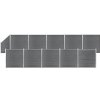 Příslušenství k plotu Nabytek XL Plotová sada WPC 10 čtvercových + 1 šikmý díl 1830x186 cm šedá