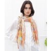 Šála Classic Scarf Paisley šála na krk béžová s barevnými květinami vzorem