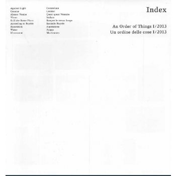 Index. An Order of Things I/2013