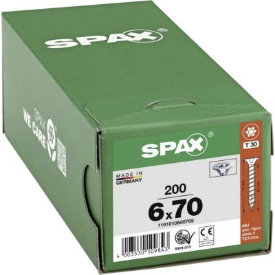 SPAX 1191010600705 R 88091 Senkkopf/T-STAR šroub do dřeva 6 mm 70 mm T-STAR plus ocel WIROX 200 ks – Hledejceny.cz