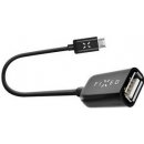 FIXED OTG datový kabel s konektory micro USB/USB-C, USB 2.0, 20 cm FIXA-CTOA-BK