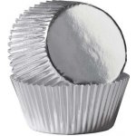 PME Košíčky papírové s fólií Stříbrné metalické v.28x50mm 30ks – Zboží Dáma