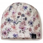 ESITO Jarní čepice Violet flowers Cream smetanová – Zboží Mobilmania