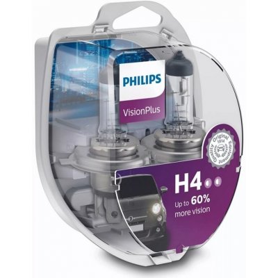 Philips VisionPlus H4 P43t 12V 60/55W 2 ks 12342VPS2 – Zbozi.Blesk.cz
