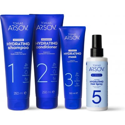 Tomas Arsov Intensive hydrating pro hloubkovou hydrataci vlasů šampon 250 ml + kondicionér 250 ml + maska 150 ml + vlasové sérum 150 ml – Zboží Dáma