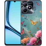 mmCase Realme Note 50 Gelový kryt barevné květy a motýli – Zboží Živě