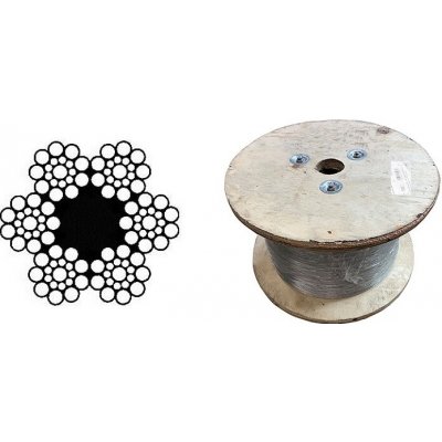 Lano ocelové 6x19S-FC, 10mm, Zn, cívka 500m – Sleviste.cz