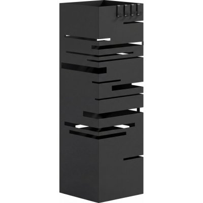 HOMCOM Kovový stojan na deštníky se 4 háčky 15,5 x 15,5 x 49 cm | černý – Hledejceny.cz
