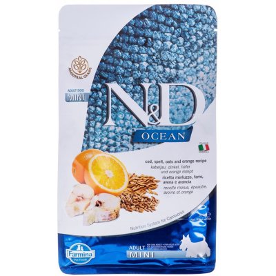 N&D Ocean Dog Adult Mini Grain Free Codfish & Pumpkin & Orange 0,8 kg – Zboží Mobilmania