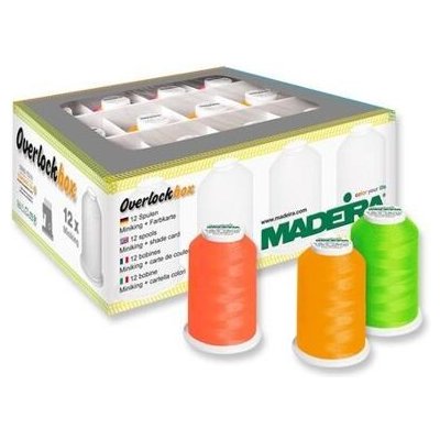 Sada nití OVERLOCK BOX Aerolock 125 Neon Colors – Madeira (12x1200m) – Zboží Mobilmania