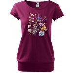 MALFINI Tričko City s potiskem luční kvítí 3 fuchsia red – Zboží Dáma
