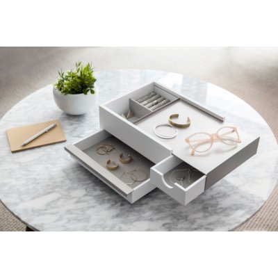 Umbra šperkovnice Stowit Mini bíla hnedá – Zboží Mobilmania